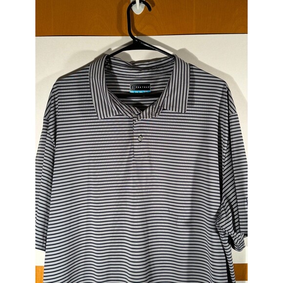 PGA Tour Men’s Golfing Polo Shirt Striped Golf Size XXL Short Sleeve - Picture 2 of 7
